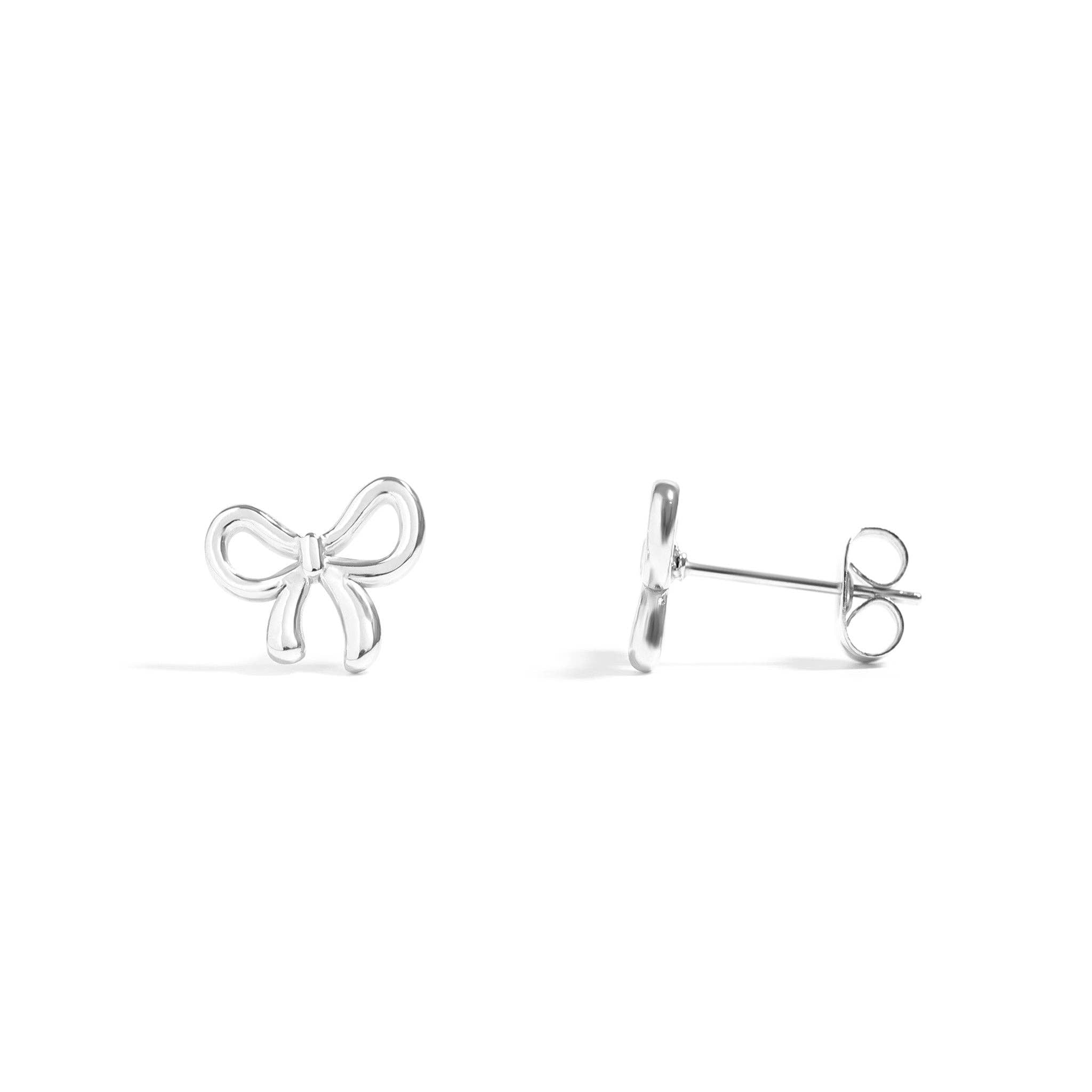 Gold Bow Stud Earrings