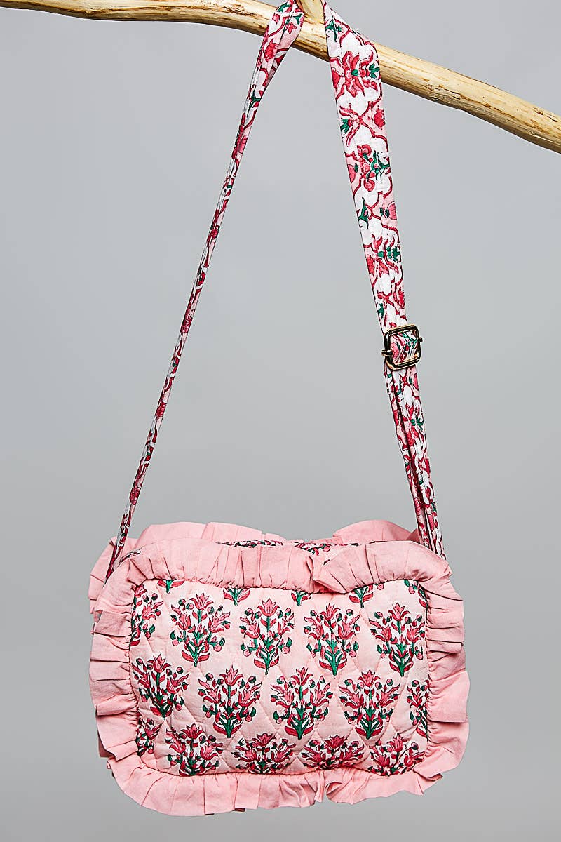 Blush Bloom Ruffle Crossbody Bag