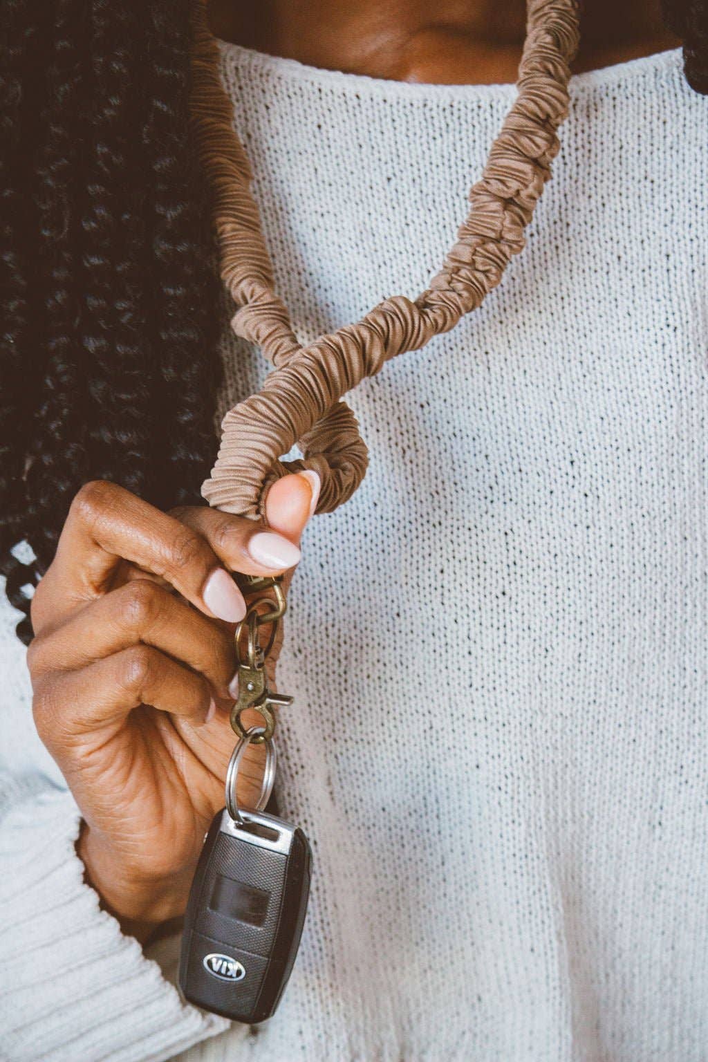 Brown Rippled Lanyard