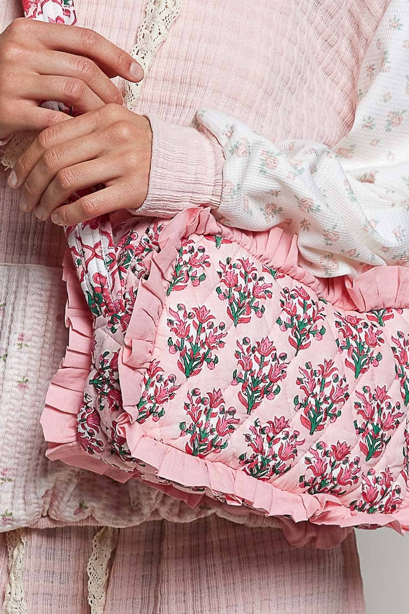 Blush Bloom Ruffle Crossbody Bag