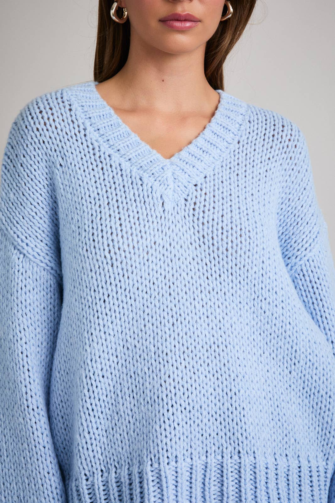 Light Blue V Neck Sweater