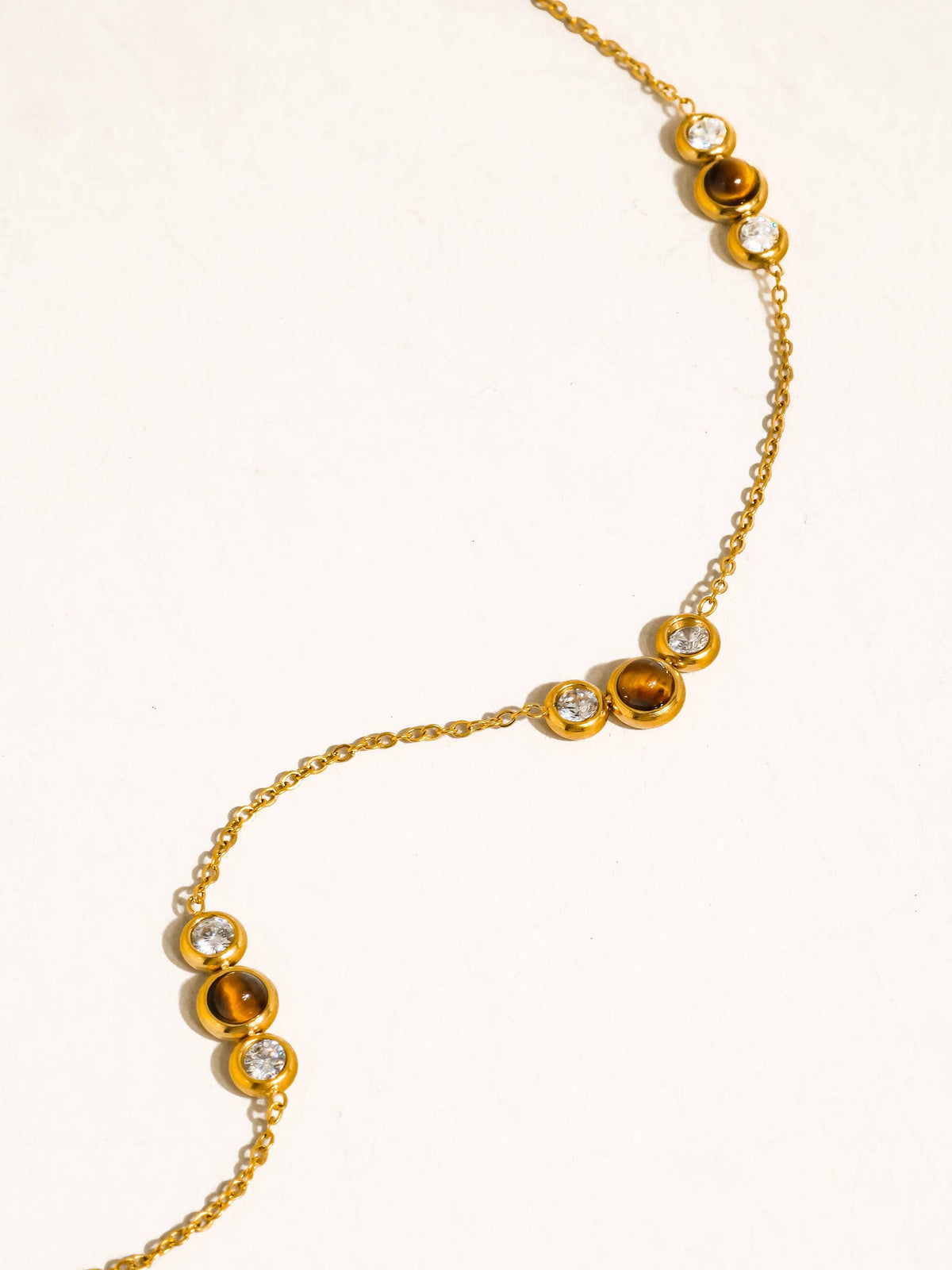 Gold Non-Tarnish Tiger Eye Necklace