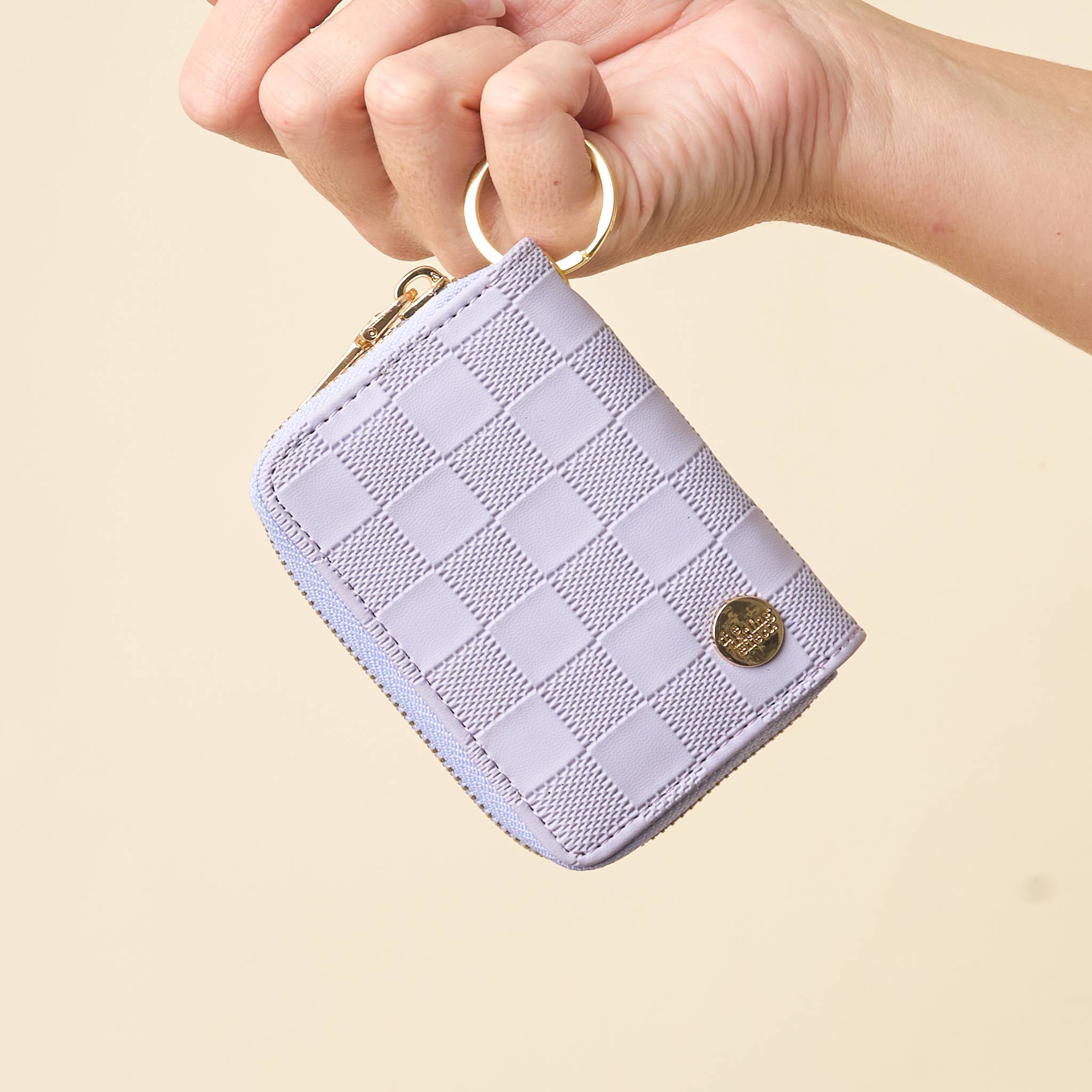 Zip Around Wallet-Periwinkle Check