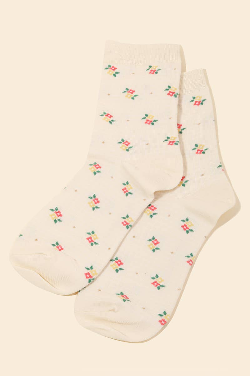 Flower Print Socks