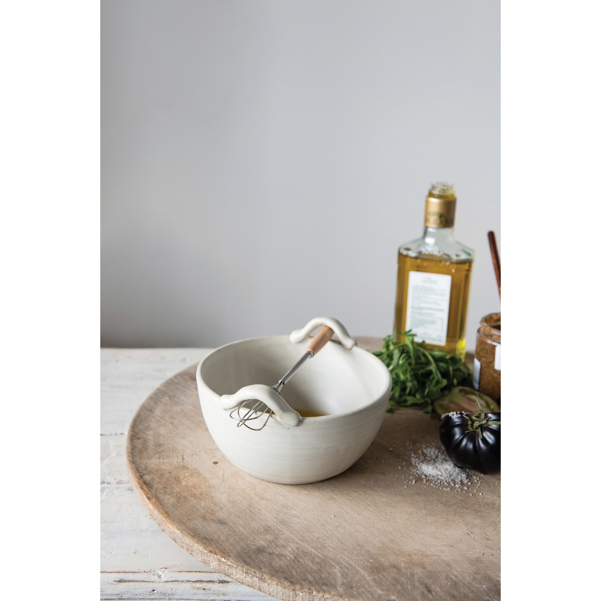 Stoneware Bowl & Whisk - FINAL SALE