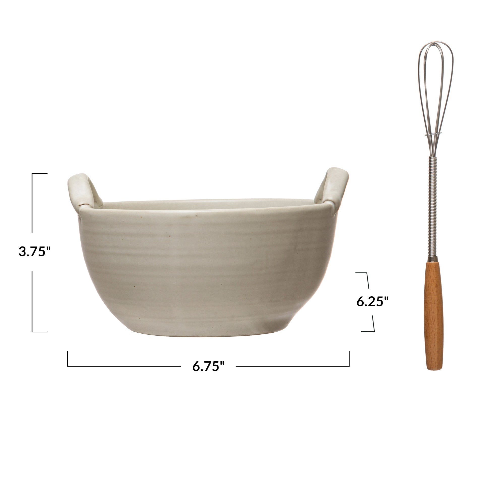 Stoneware Bowl & Whisk - FINAL SALE